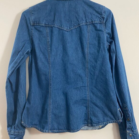 Guess Denim Long-Sleeve Blouse, S - Picture 3 of 8